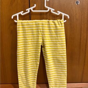 Mini Boden Yellow and White Striped Leggings